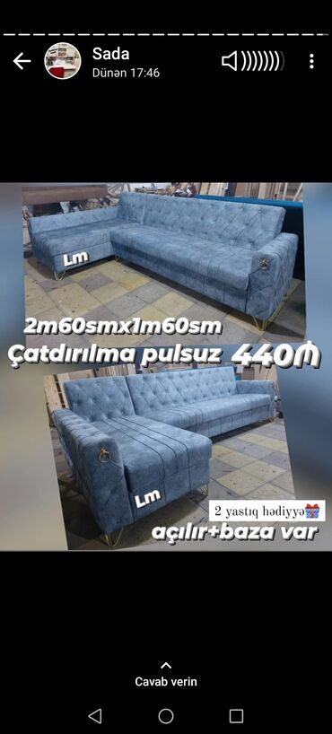 Divanlar: Künc divan, Yeni, Açılan, Bazalı, Parça, Ödənişli çatdırılma — 24