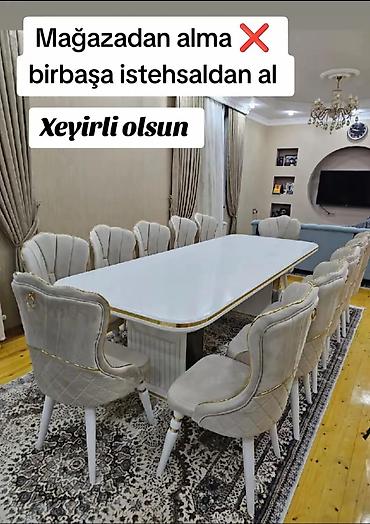 sunger: Qonaq otağı üçün, Yeni, Açılmayan, Dördbucaq masa, 12 stul — 1
