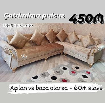 kreditle kunc divan: Künc divan dəsti - Ölçü: 280 x 200 sm - Qiymət: 450₼ - Çatdırılma — 1