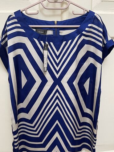 женская шифоновая блуза: Футболка S (EU 36), цвет - Синий