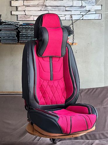 Чехлы и накидки на сиденья: Чехлы Экокожа, С подушкой, цвет - Красный, Новый, Бесплатная доставка, Платная доставка, Самовывоз — 10