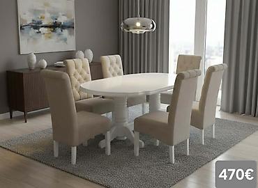 Stilske garniture: Trpezarijski setovi – više modela - Set 1 (prikaz 1 i 4) – 640€: - — 12