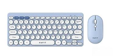 Tastature: Havit bežični set – tastatura i miš (svetloplava) - Komplet — 1