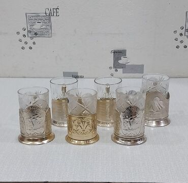 Stəkanlar: Stəkanlar, rəng - Qızılı, 6 ədədli dəst, SSRİ — 3