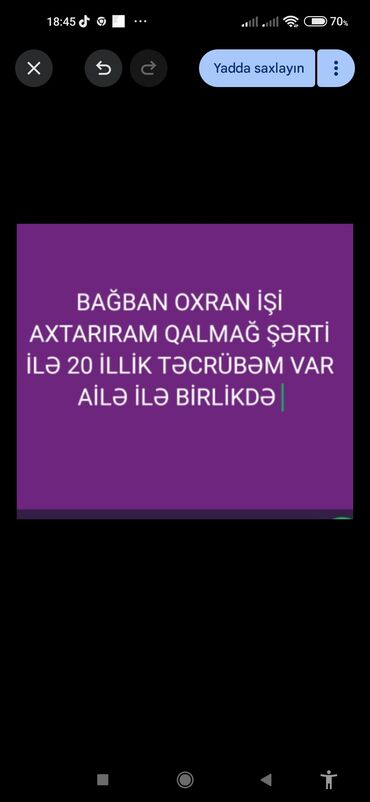 qoyun əti qiyməti: Salam Bağban işi axtarıram ailə ilə qalmağ şərti ilə 20 illik təcrübəm