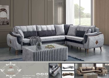 divan v stile loft: Угловой диван, Новый, Раскладной, С подъемным механизмом, Ткань, Бесплатная доставка
