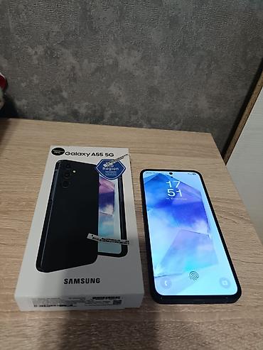 чехии: Samsung Galaxy A55 5G, Б/у, 128 ГБ, цвет - Синий, 2 SIM — 1