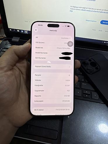 15 pro max: IPhone 16 Pro Max, 512 GB, Qara, Face ID — 3