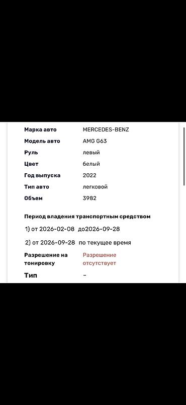 mercedes: Mercedes-Benz G-class AMG: 2022 г., 4 л, Автомат, Бензин, Внедорожник — 10