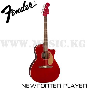Динамики и музыкальные центры: Электроакустическая гитара Fender Newporter Player Candy Apple Red