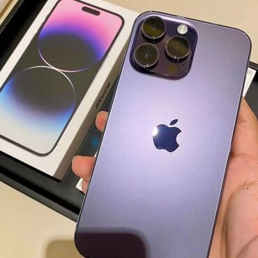 iphone 14 бу: IPhone 14 Pro Max, Колдонулган, 1 ТБ, Deep Purple, Заряддоочу түзүлүш, Коргоочу айнек, Каптама, 89 %