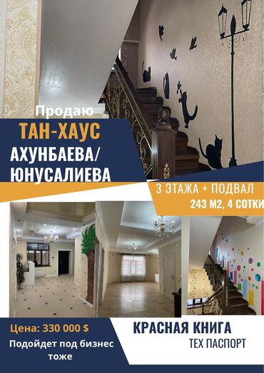 дом 12 мкр: Таунхаус, 243 м², 12 комнат, Риэлтор, Евроремонт