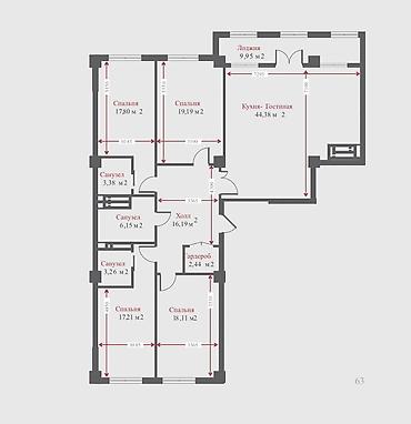 Новостройки от застройщика: Строится, Элитка, 5 комнат, 158 м² — 3