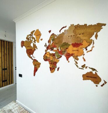 декор для офиса: Карта мира декоративная 1.5 метра 2 метра 2 дизайна Декоративная