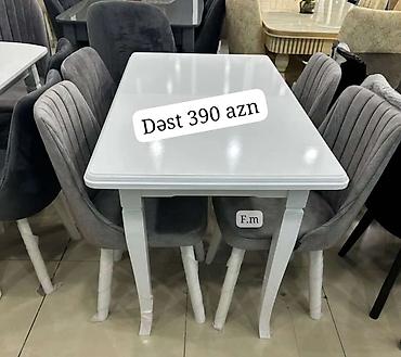 yataq taxt: Qonaq otağı üçün, Yeni, Açılmayan, Dördbucaq masa, 4 stul — 1