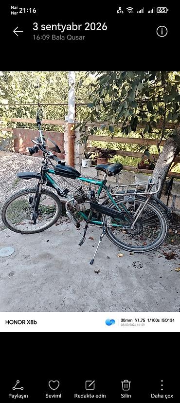 Mopedləşdirilmiş velosiped – benzin mühərrikli - Çərçivə: dağ