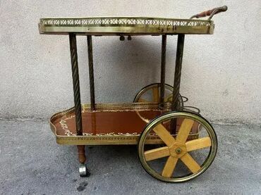 RS - Antique Drinks Carts: Stilska barska kolica za piće - intarzija - MOGUĆ PREVOZ U dobrom — 11