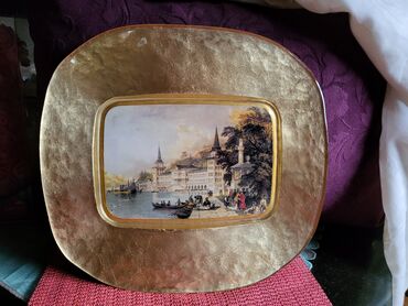 Kuhinjski setovi: Tanjir nov vintaz slika u staklu,rucni rad. univerzalan. Turski — 1