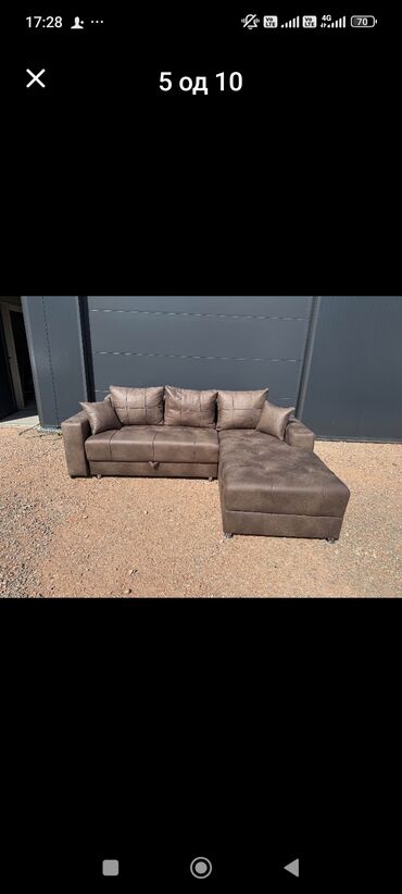 Ugaone garniture: Ugaona garnitura sa ležajem i prostorom za odlaganje - Moderan — 2