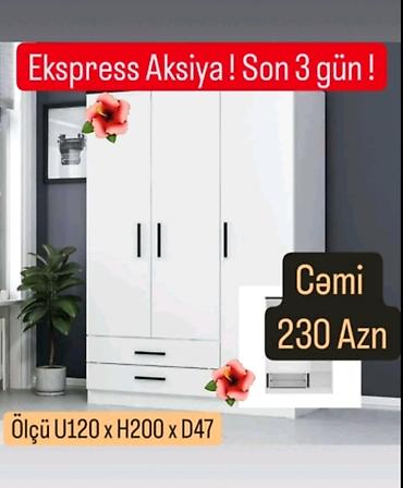 kreslo tek: Yeni, 3 qapılı, Siyirməli, Ağ, Açılan, Düz dolab — 1