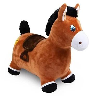 Dečije sportske igračke: Plišana igračka za skakanje – konjić/dino - Mekana plišana navlaka — 3