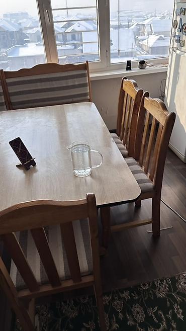 table study: Кухонный обеденный стол и стулья из массива дерева с кладовкой под — 2