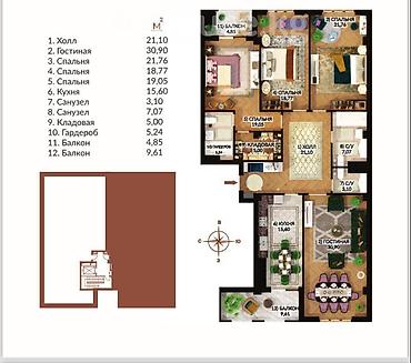 Продажа квартир: 4 комнаты, 165 м², Элитка, 4 этаж, Готовая ПСО (под самоотделку) — 3