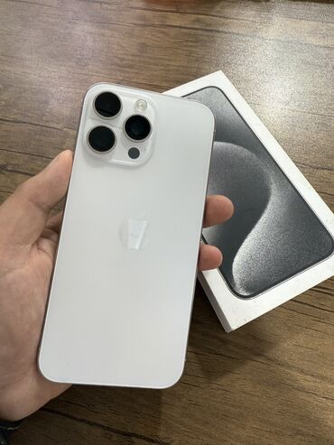 15 pro max 2 ci el: IPhone 15 Pro Max, 256 GB, White Titanium, Zəmanət