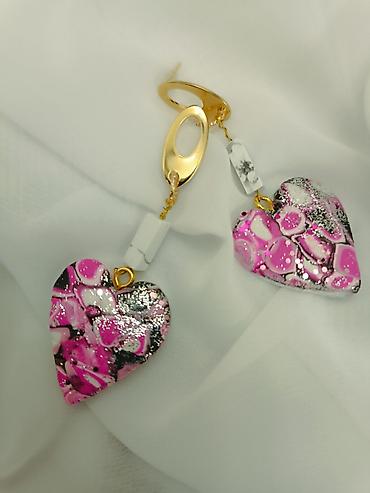 Minđuše: Ručno rađene mindjuse od gline sa unikatnim apstraktnim dezenom i — 11