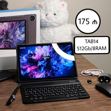 Планшеты: Oteeto Tab14 5G Tablet 8 GB / Ram 512GB / Yaddaş 8000mah / batareya