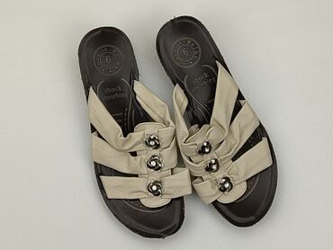 kremowy t shirty damskie: Flip flops for women, 38, condition - Good