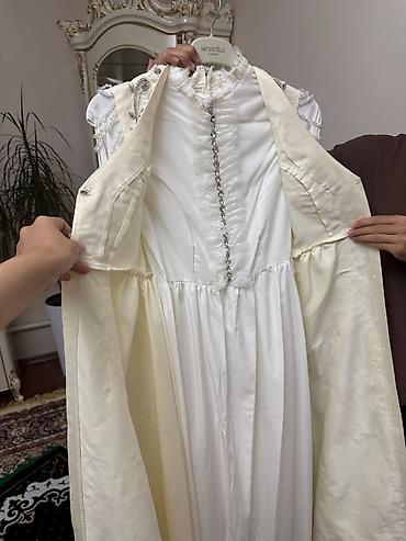 Платья: Праздничное/свадебное платье айвори с ручной вышивкой и декором - — 4