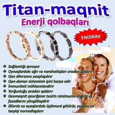 təbii daşlardan bilərziklər: Titan Maqnit Qolbaqları-  Hipoallergen xüsusiyyətlərinə görə qızıl və