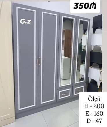 Uşaq və gənc otağı üçün dəstlər: Açılan, 4 qapılı Düz dolab, Qarderob, paltar dolabı