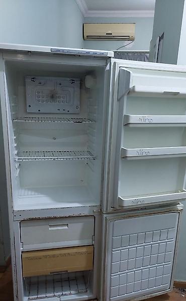 dispenser satilir: İşlənmiş 2 qapılı Atlant Soyuducu Satılır, rəng - Boz, Dispenserli — 4