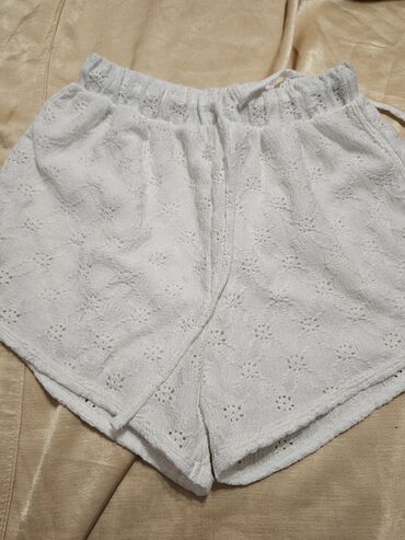 pantalone bele: S (EU 36), color - White, Single-colored