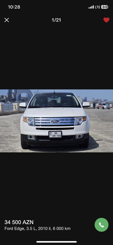 ford ranger qiymeti: Ford Edge: 3.5 л | 2010 г. | 6000 км Внедорожник
