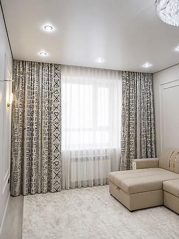 bed sheets: Двухслойные оконные шторы с тюлем для гостиной/спальни - Комплект — 1