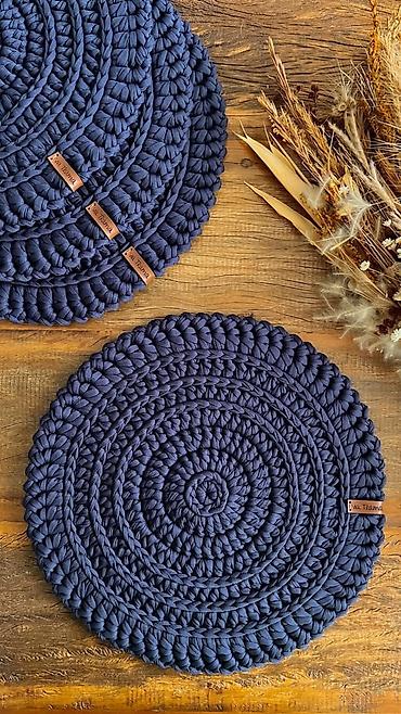 sufre dekoru: Əl işi dairəvi süfrə altlıqları (placemat seti) - Material: qalın — 3