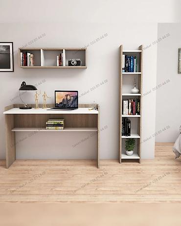ofis dolab: Düz masa, Stulsuz, Polkalı, Siyirməsiz, Teksturalı laminat — 1