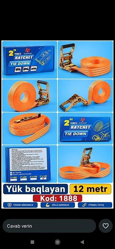 motor atv: ZHEXIN Ratchet Tie Down – yük bağlama kəməri - Uzunluq: 12 metr (2" – — 1