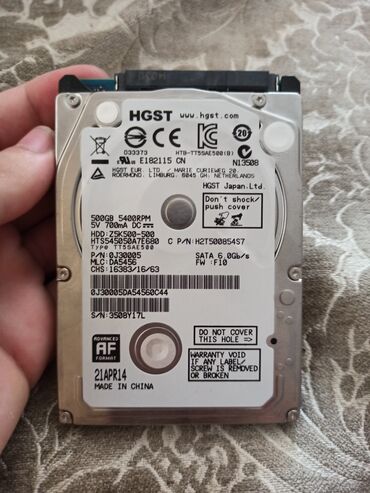 hdd 500gb qiymeti: Daxili Sərt disk (HDD) Hitachi, 480 GB, 5400 RPM, 2.5", İşlənmiş