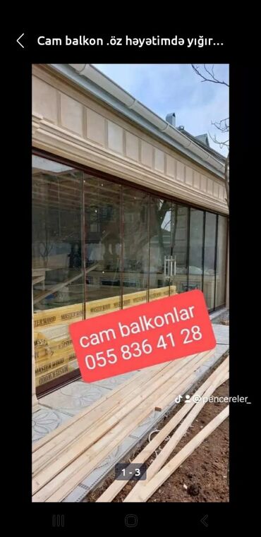 Tikinti və təmir: Cam balkonlar vatsap aktivdi