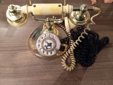 телефон fly ts105: Orginal Retro diskli masa telefonu - Korpus: metalik qızılı rəngli