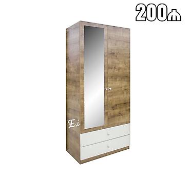 agac: İki qapılı geyim dolabı - Material: ağac teksturalı laminat korpus — 1