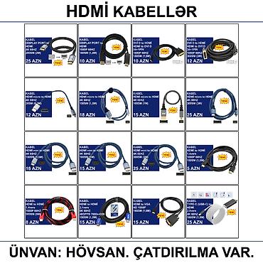 hovuz ucun aksesuarlar: HDMİ DVİ VGA Display Port Type-C USB Kabellər 📍Ünvan: Bakı şəh — 8