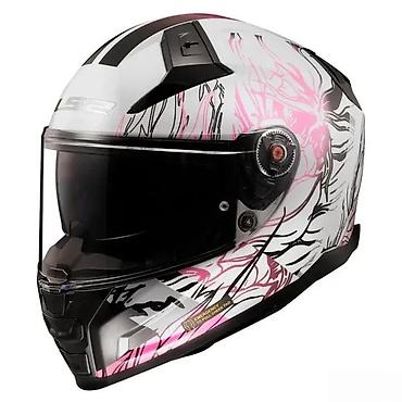 bicikli capriolo: Integralna moto kaciga sa grafikom u beloj, crnoj i pink kombinaciji — 1