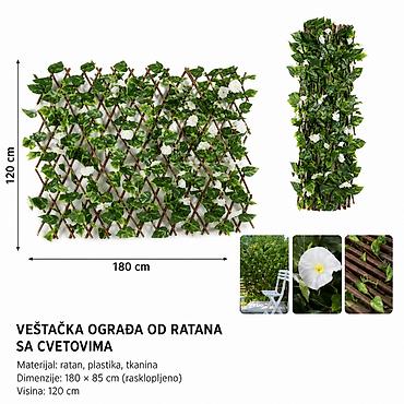 KMT Vrba simulacija ograde sa ipomeja, crvena i bela Opis: -