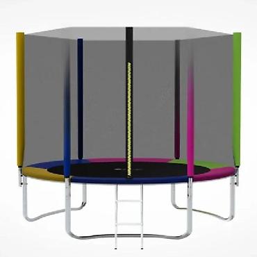 Sve za dečije igralište: Trampolina sa zaštitnom mrežom – prečnik 3,05 m - Šarena obodna — 3