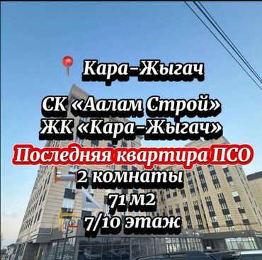Продажа квартир: 2 комнаты, 71 м², Элитка, 7 этаж, ПСО (под самоотделку)